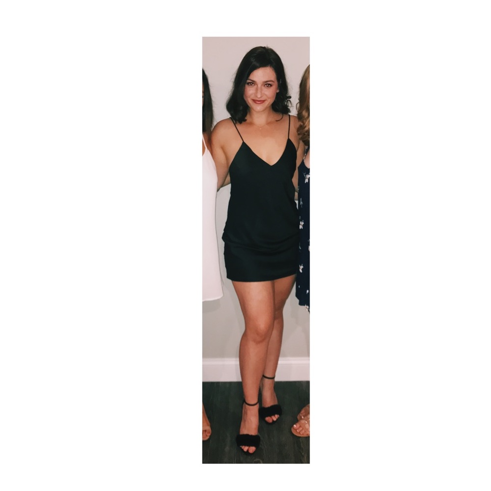 Lulu’s Black Mini Slip Dress Size M - Picture 7 of 11